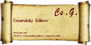 Csanády Gábor névjegykártya