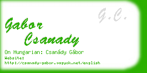 gabor csanady business card
